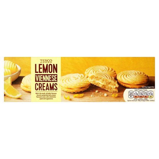 Tesco Lemon Viennese Creams Biscuits 